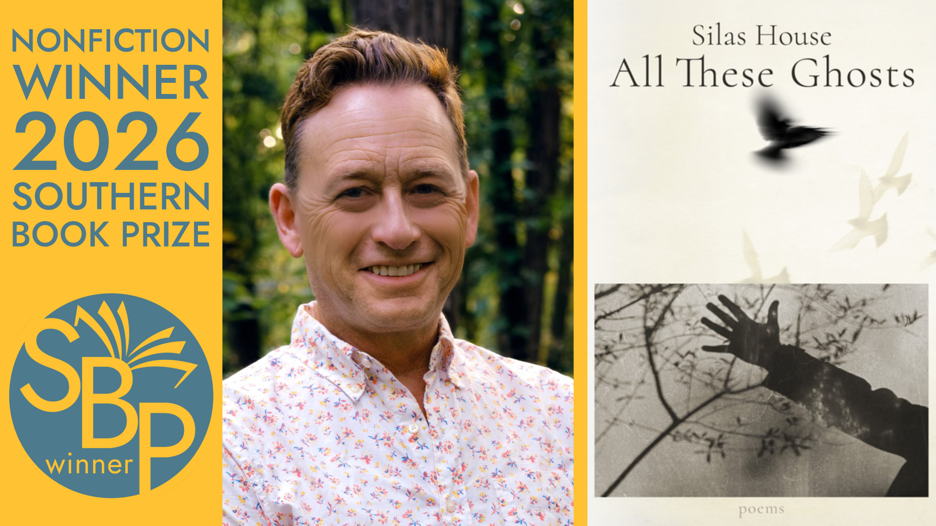 2026 Southern Book Prize Nonfiction Winner: Silas House, for All These Ghosts, Blair - author photo credit Carey Gough